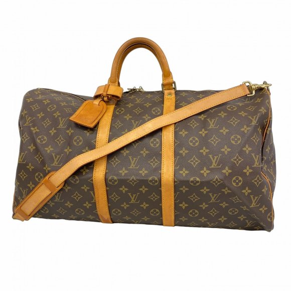 LOUIS VUITTON Brown Monogram Keepall Bandouliere 55 Boston Bag - Picture 1 of 16